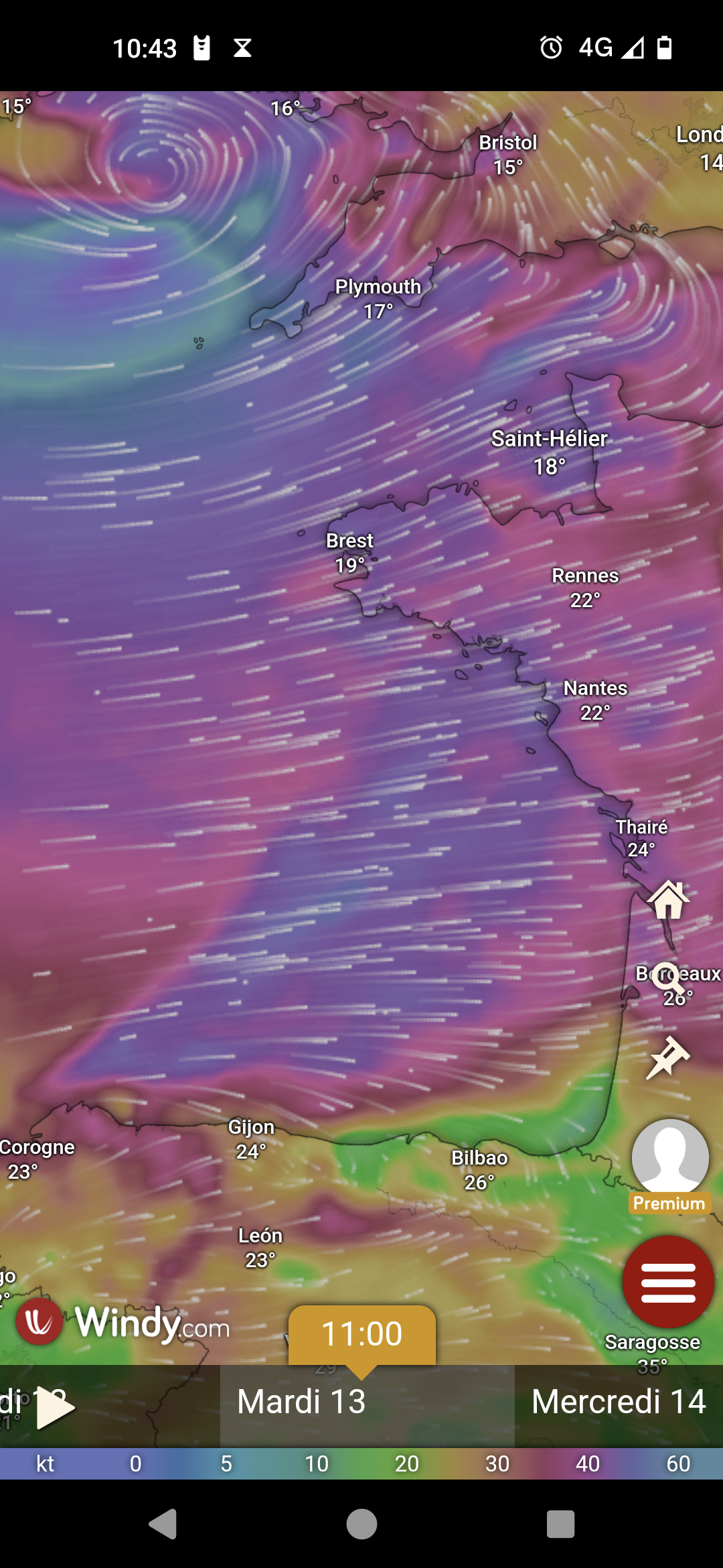 Copie d'écran Windy